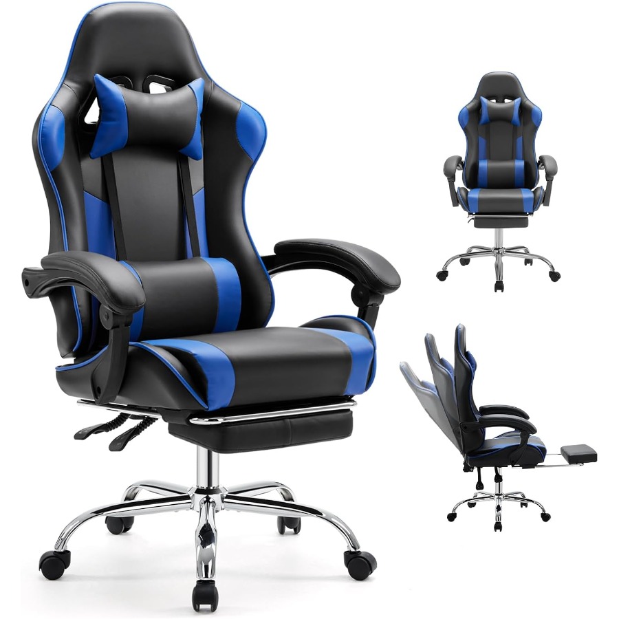 Ergonomic Office Chair - Ergonomic Gaming Chair with Footrest, Home
