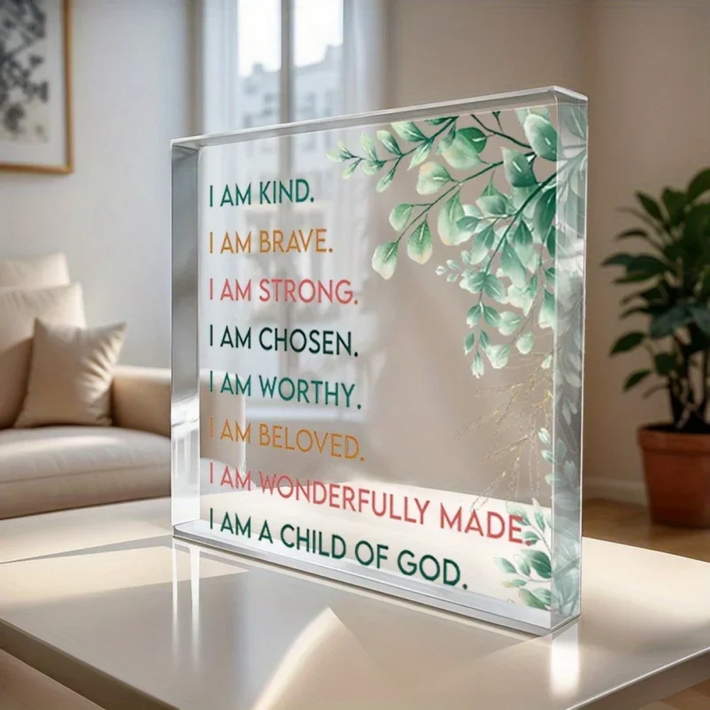Home Office Room Inspiration - CIFBUY Acrylic Inspirational Sign I Am