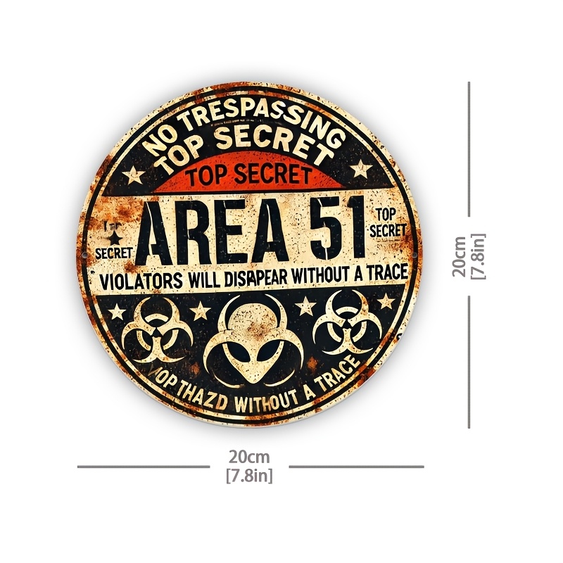 Vintage Area 51 Metal Wall Sig - Home Office Or 评论和价格