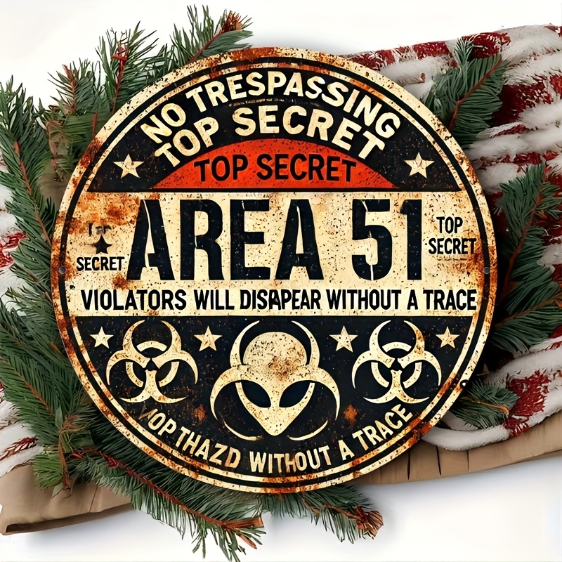 Vintage Area 51 Metal Wall Sig - Home Office Or 评论和价格