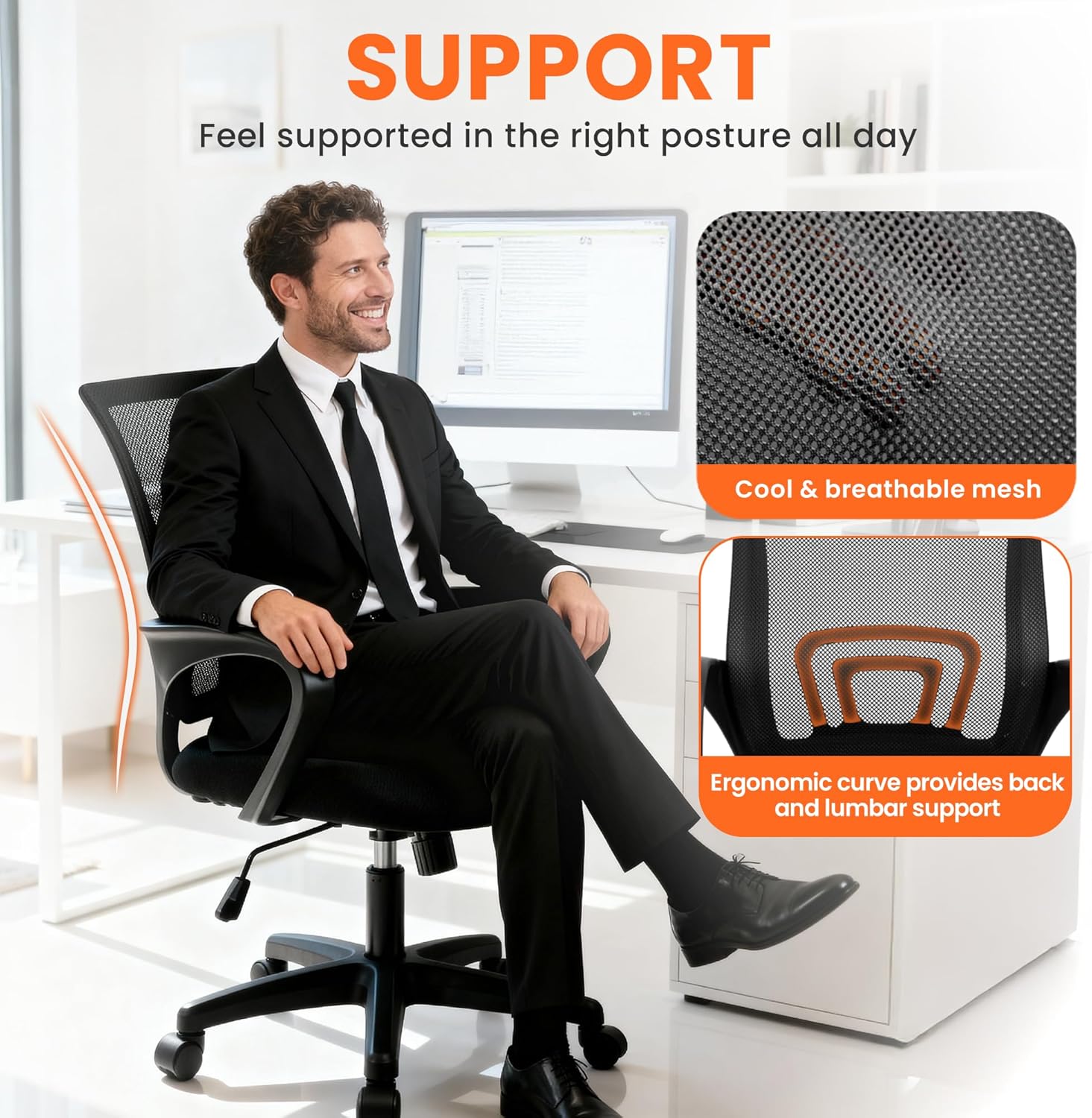 Ergonomic Mesh Office Chair wi - Ergonomic Office Chair 评论和价格