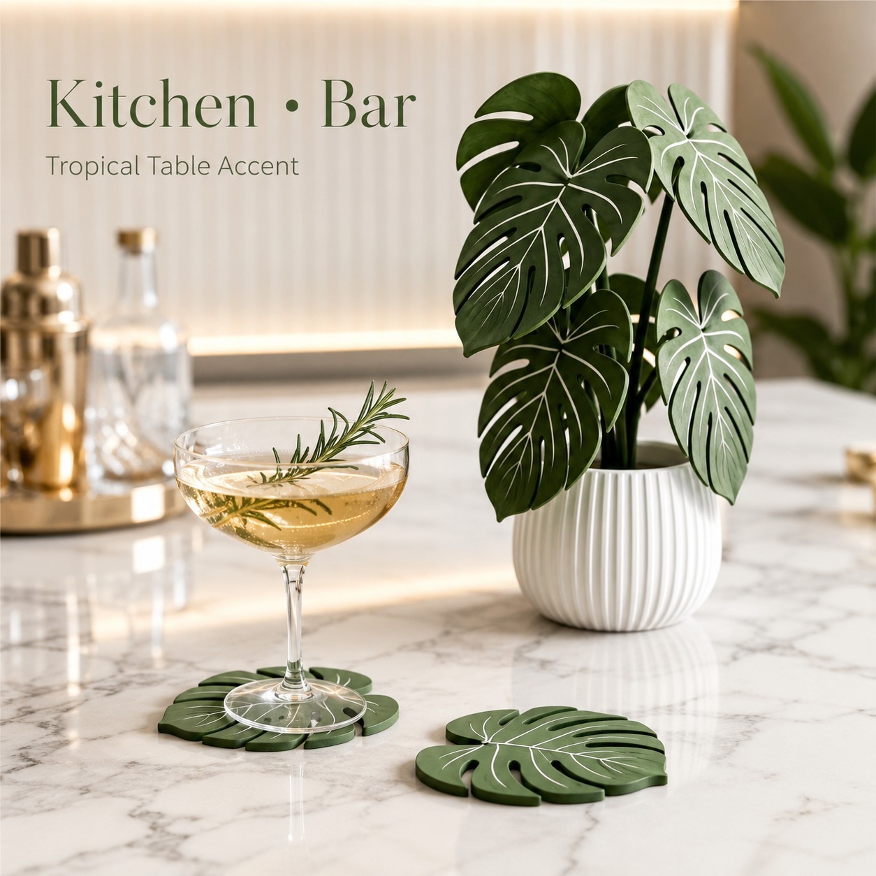 Monstera Plant Coasters 3D Pri - Home Office Layout 评论和价格