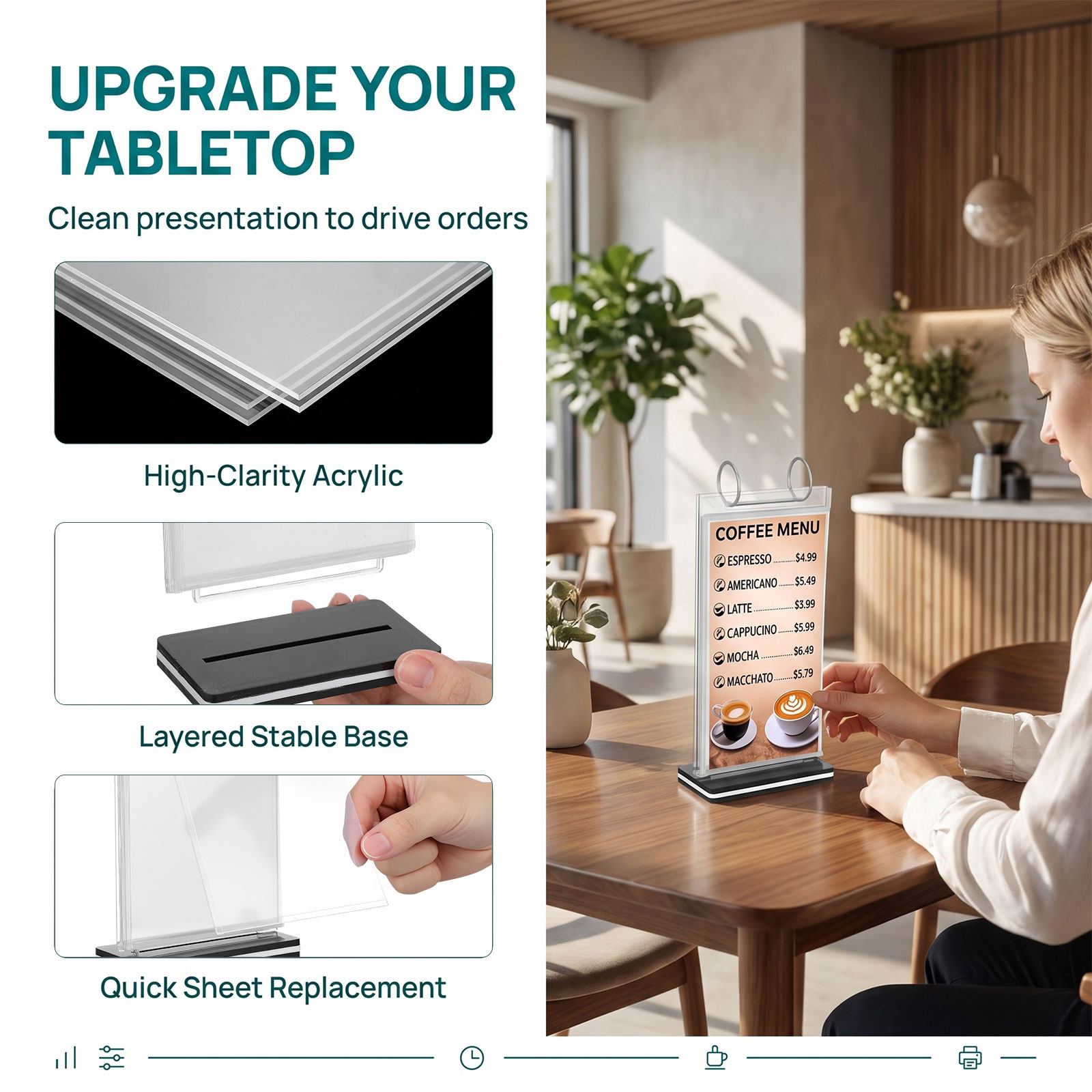2Pcs Flip Display Menu Stand S - Document Holder Stand 评论和价格