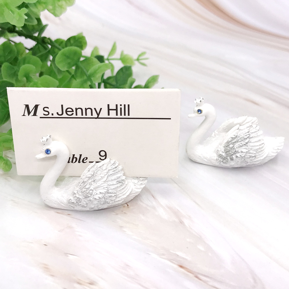 8PCS White Swan Place Card Hol - Document Holder Stand 评论和价格